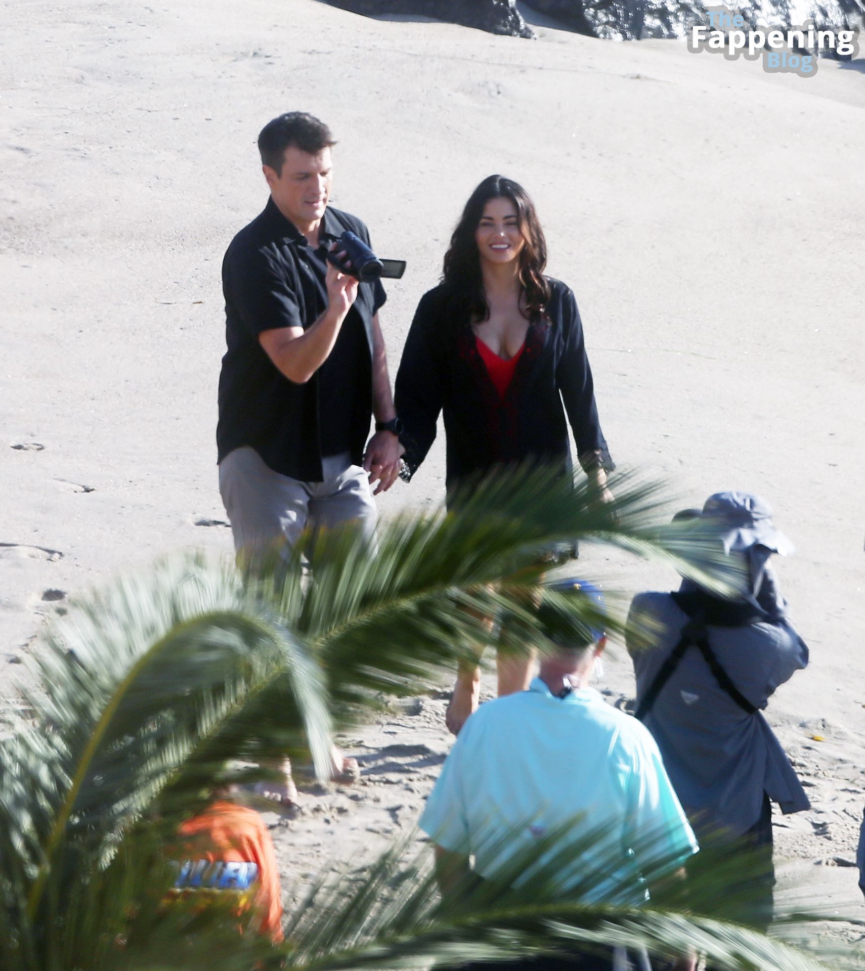 Jenna Dewan Wears a Red Bathing Suit and Black Cover Up on the Beach in Los Angeles (29 Photos)