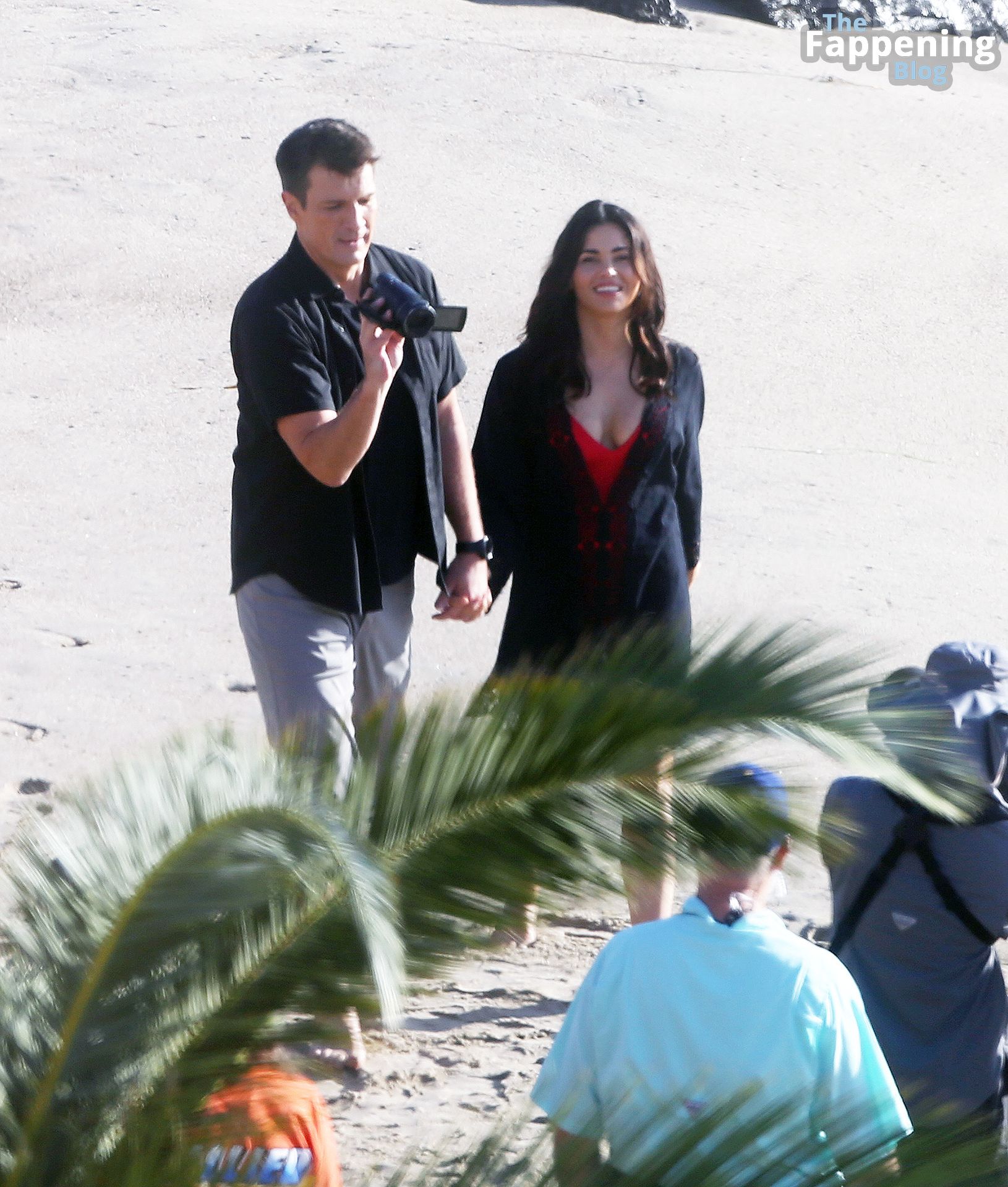 Jenna Dewan Wears a Red Bathing Suit and Black Cover Up on the Beach in Los Angeles (29 Photos)