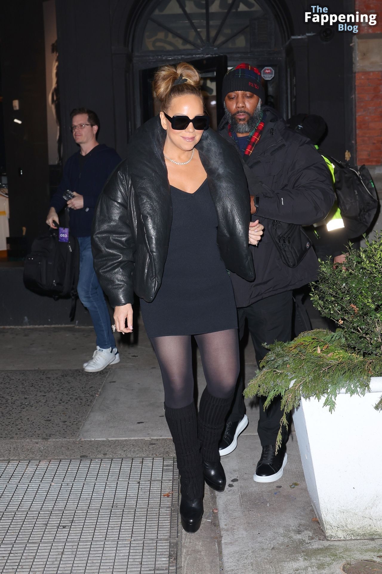 Mariah Carey Looks Sexy in a Black Dress as She Departs a Recording Studio in NY (32 Photos)