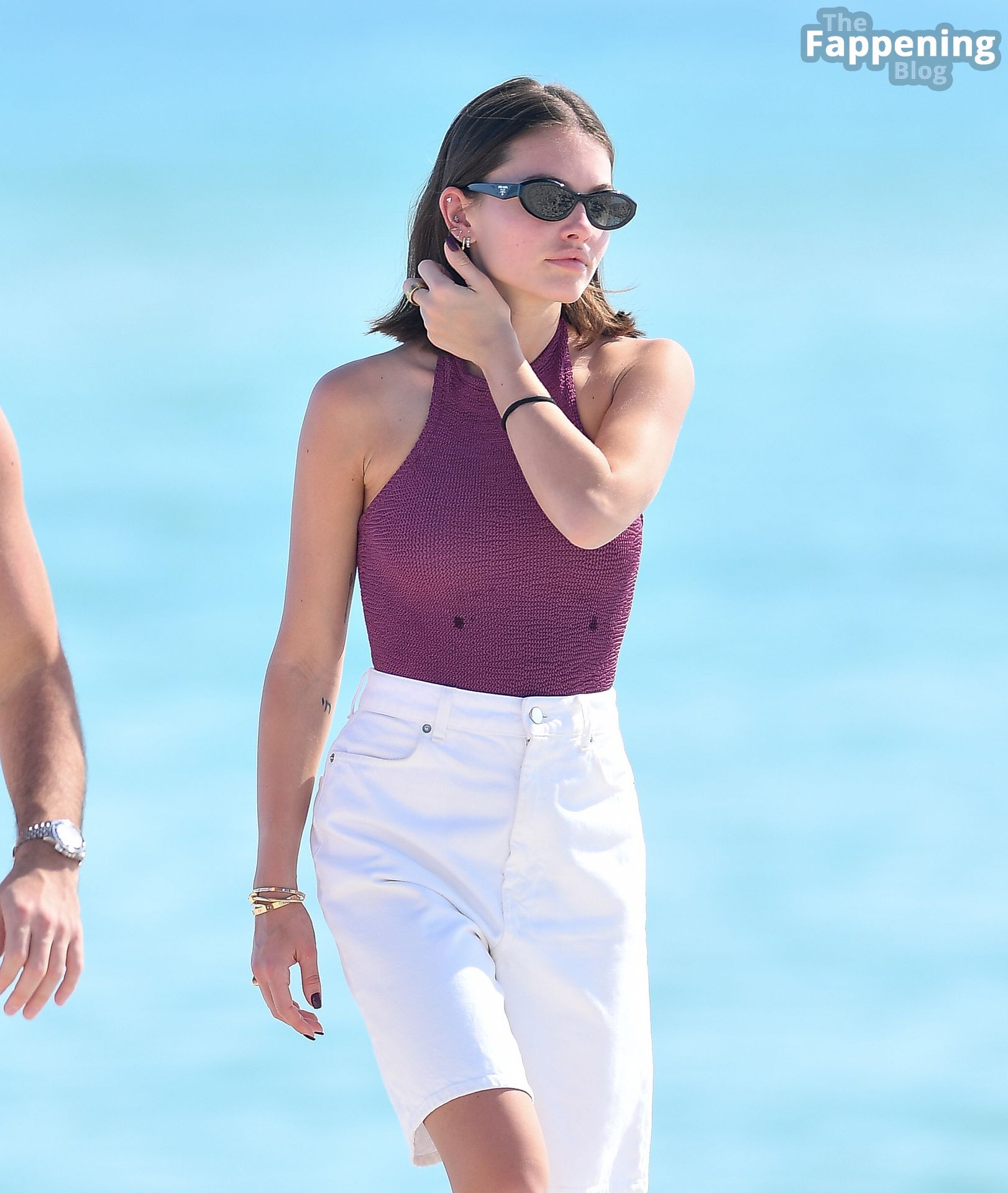 Thylane Blondeau Enjoys a Day with Friends at the Beach (85 Photos)
