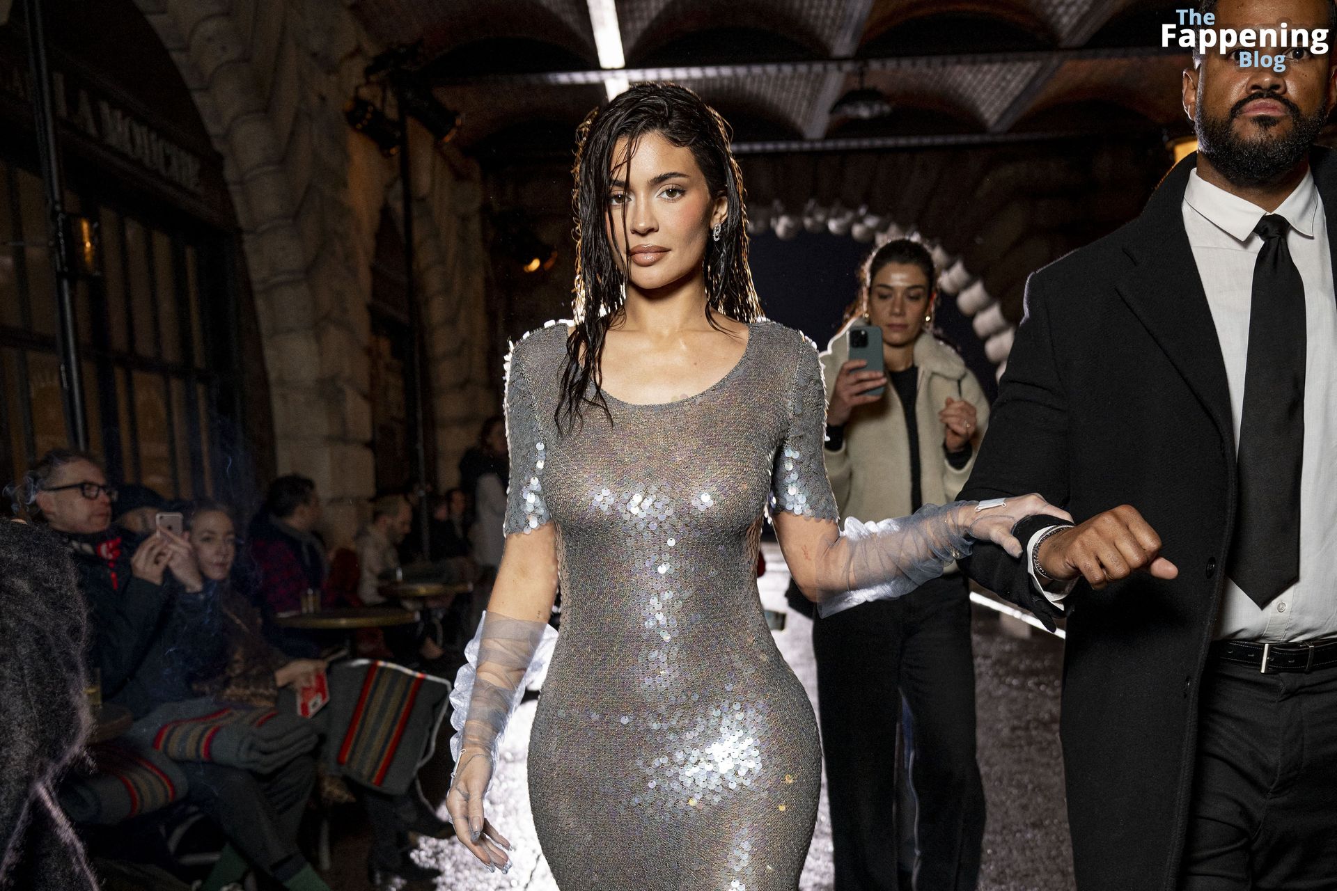 Kylie Jenner Stuns in a Silver Dress at the Paris Fashion Week (116 Photos)