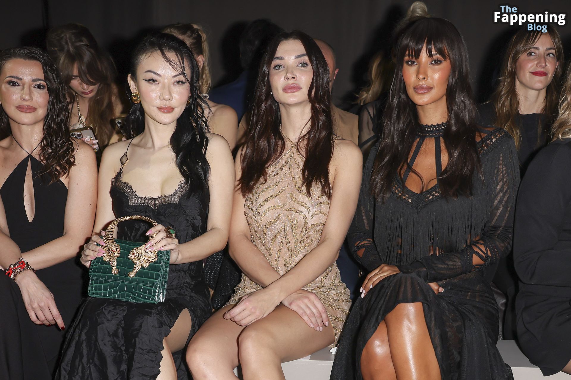 Amy Jackson Flashes Her Nude Tits at the Roberto Cavalli Fashion Show (8 Photos)