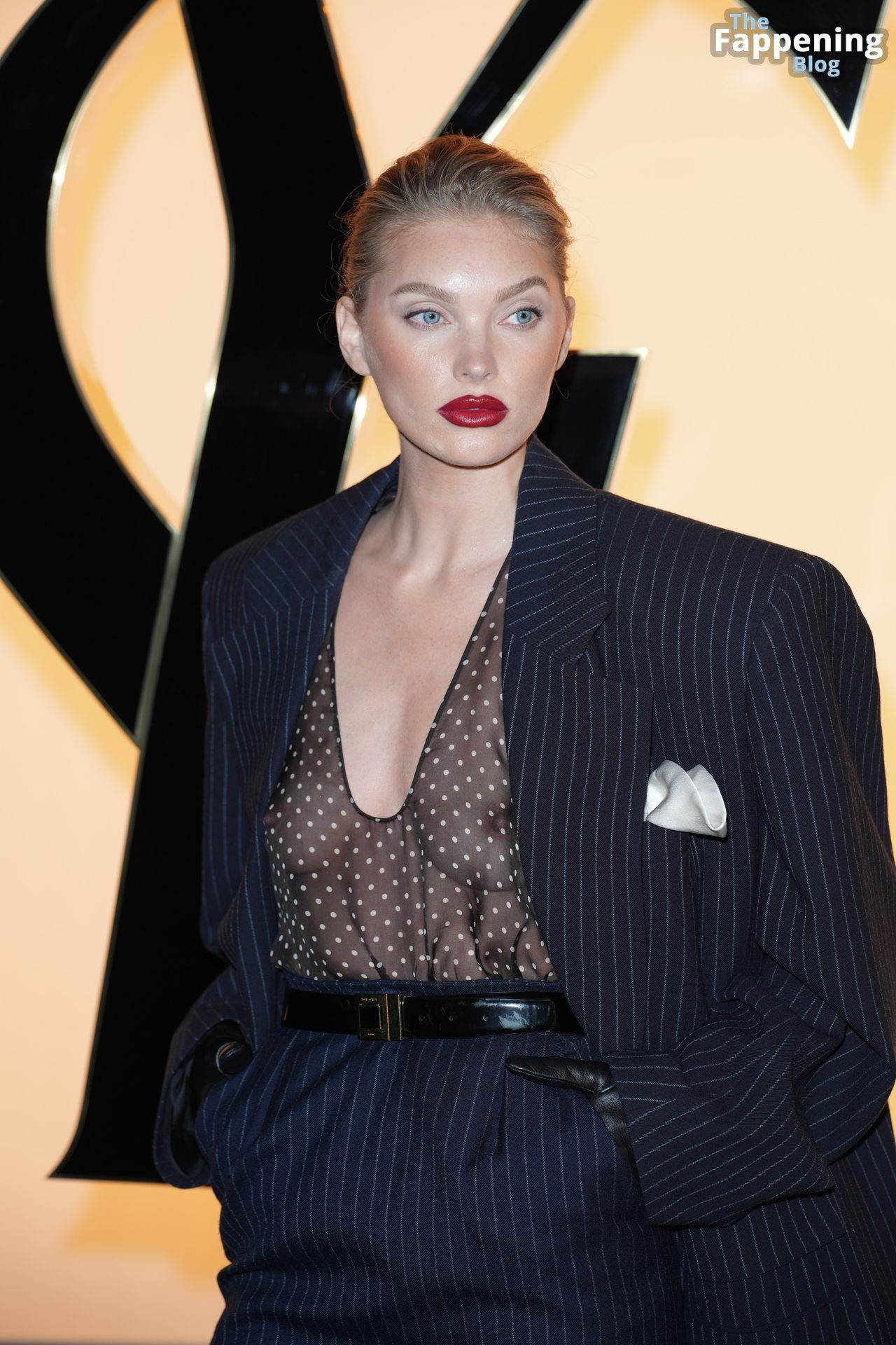 Elsa Hosk Displays Her Nude Tits at the Saint Laurent Fashion Show (37 Photos)