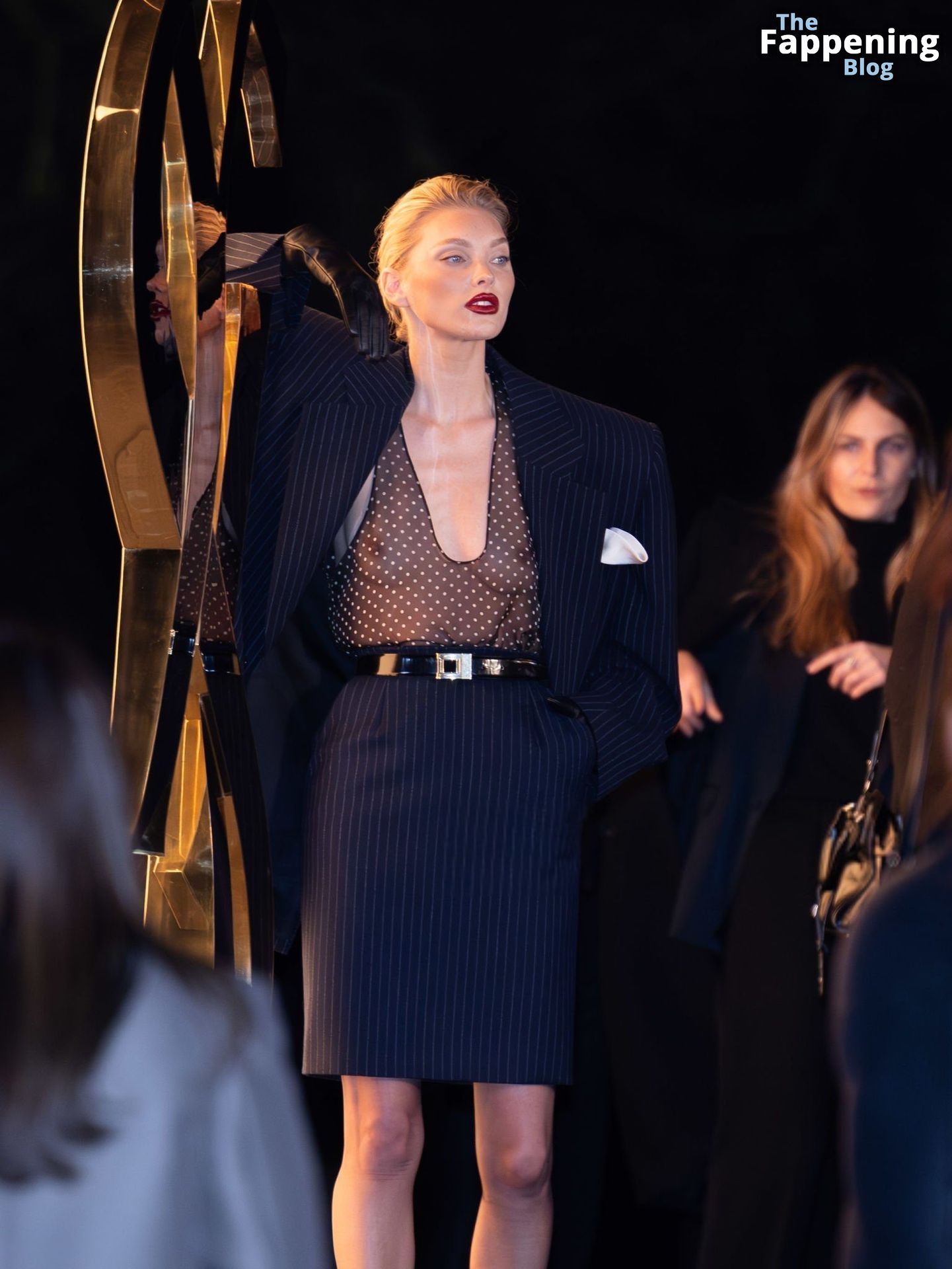 Elsa Hosk Displays Her Nude Tits at the Saint Laurent Fashion Show (37 Photos)