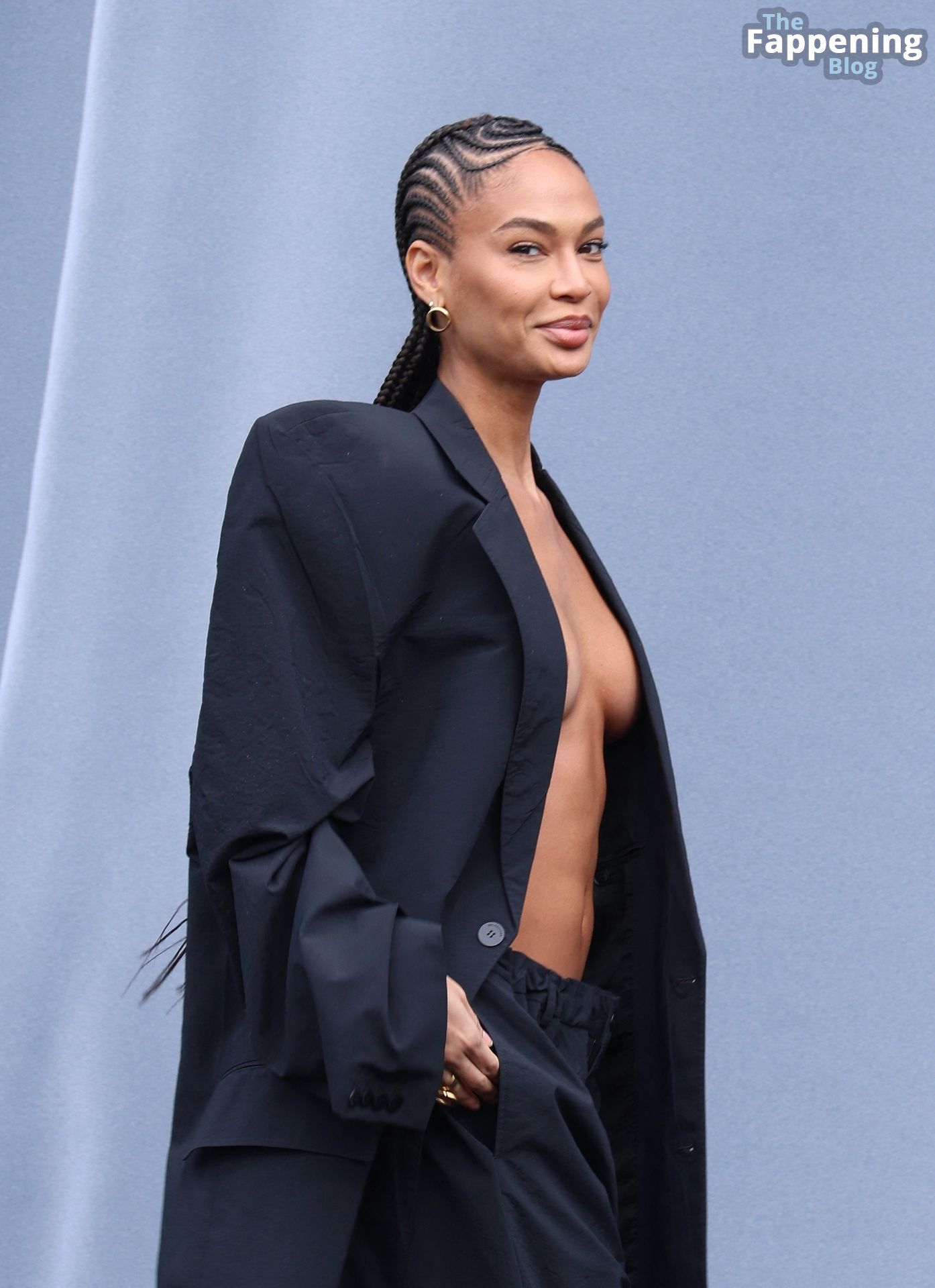 Joan Smalls Flashes Her Nude Tits at the Balenciaga Show in Paris (29 Photos)