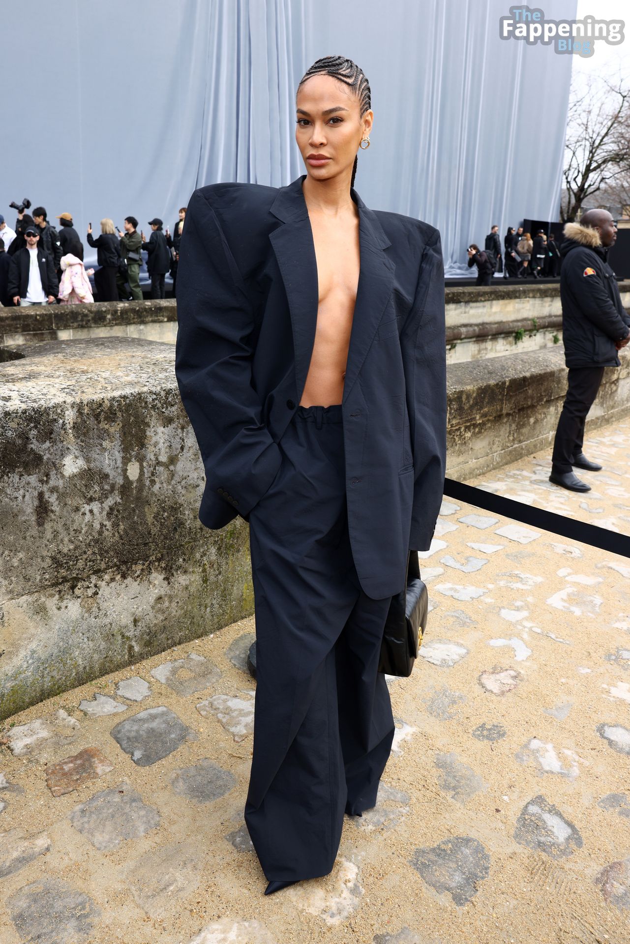Joan Smalls Flashes Her Nude Tits at the Balenciaga Show in Paris (29 Photos)