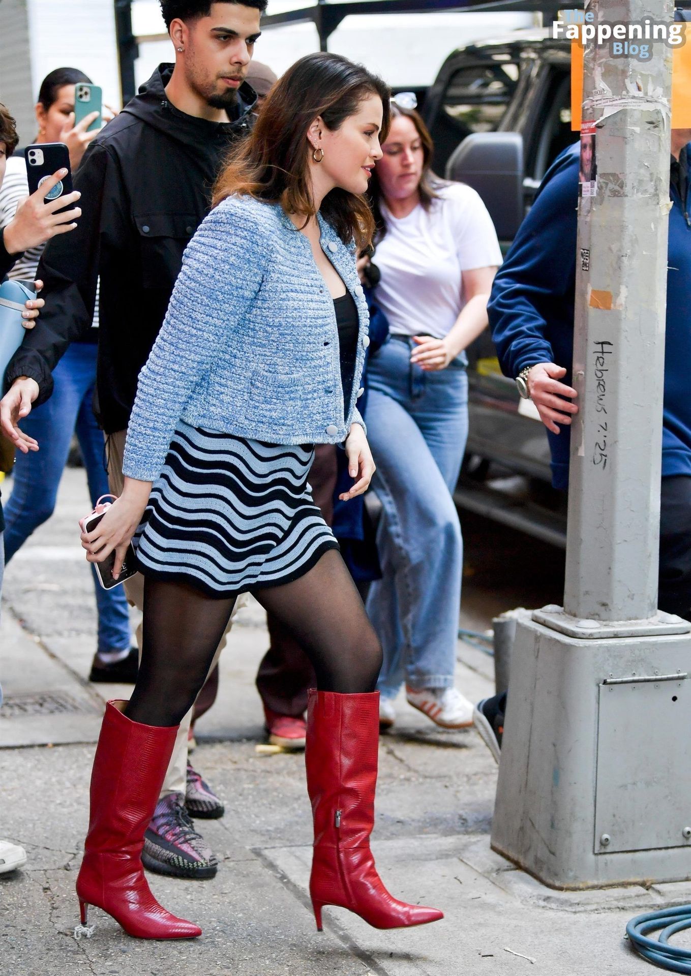 Selena Gomez Looks Hot in Red Boots and Black Stockings on the “Only Murders” Set in NYC (35 Photos)